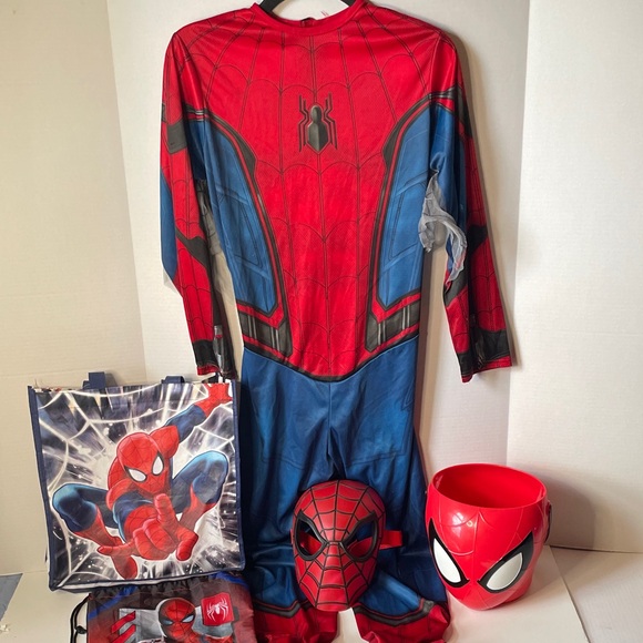 Spider-Man Kids  Large  Halloween Costume  5 piece Bundle - Picture 1 of 11
